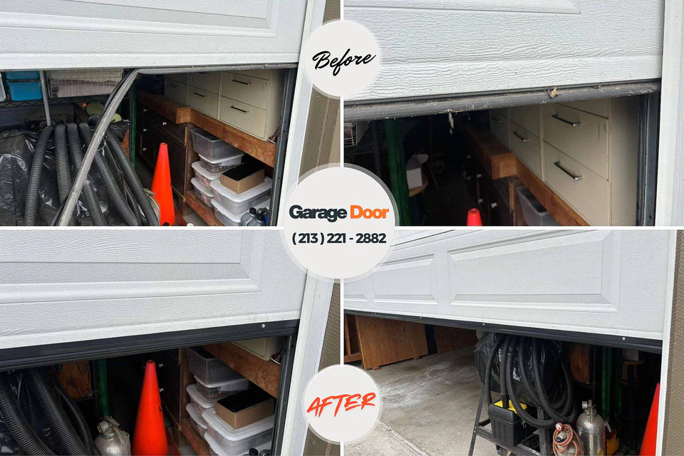 Before and after: Garage Door Emergency Repair Oak Grove, MN